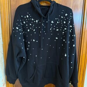 Torrid Black Hoodie with Rhinestones Size 1